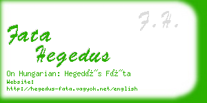 fata hegedus business card